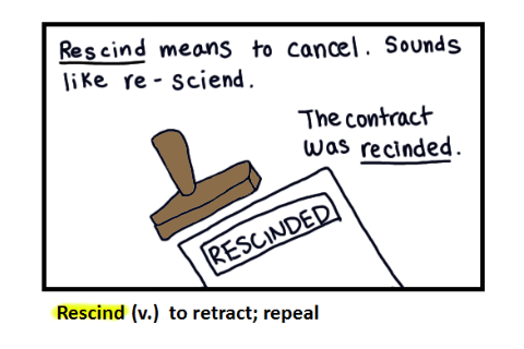 미국 방송, 신문에서 많이 사용되는 중요 단어 rescind : 네이버 블로그
