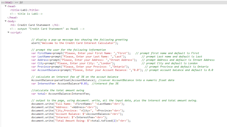 Java Script Lab1 @ Fanshawe Level1 : 네이버 블로그