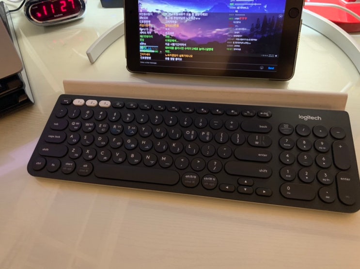 맥 키보드 로지텍 K780 후기 / 바밀로 키보드 갈축 비교 : 네이버 블로그