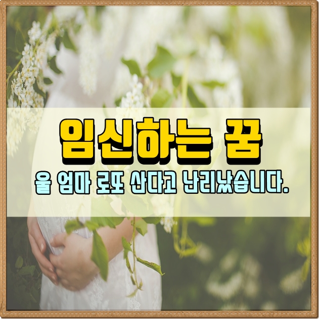 임신하는 꿈, 울 엄마 로또 산다고 난리입니다. : 네이버 블로그