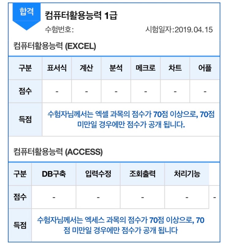 컴퓨터활용능력 1급 실기 합격 수기 Feat 유동균쌤 네이버 블로그