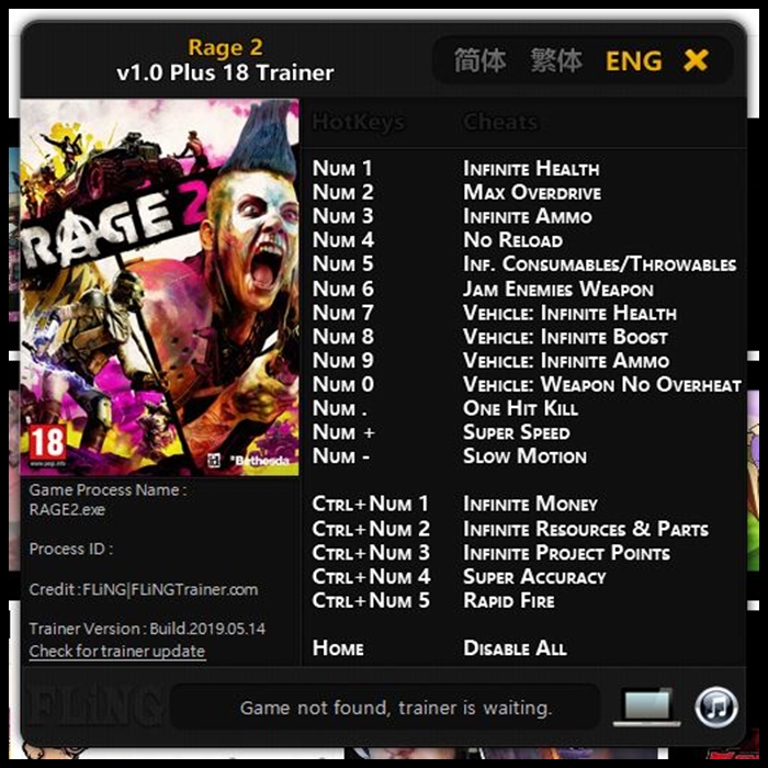 레이지 2 트레이너 v1.0 +18 (Rage 2 Trainer v1.0 +18) : 네이버 블로그