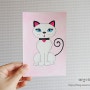 귀여운 고양이 그림 그리기 : 고양이 여왕 그리기 2 : 수채화 물감으로 채색하기 : 고양이 일러스트, 고양이 캐릭터 그리기