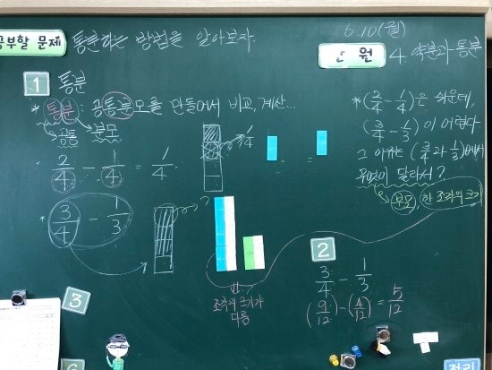 4단원 약분과 통분(통분, 공통분모, 이분모 분수의 뺄셈) : 네이버 블로그