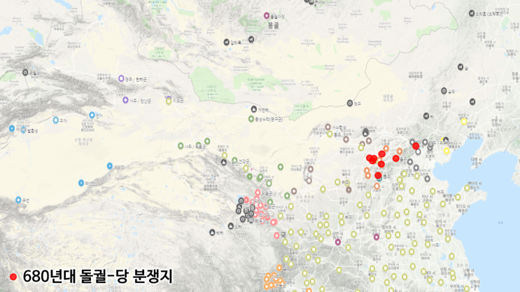 680년대~720년대 돌궐-당 분쟁지도 : 네이버 블로그