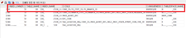 [Oracle] INDEX 조회 쿼리 하기 : 네이버 블로그