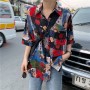 [ 예요 YEYO ] 빈티지 패셔너블 코디 패치워크 쉬폰 셔츠