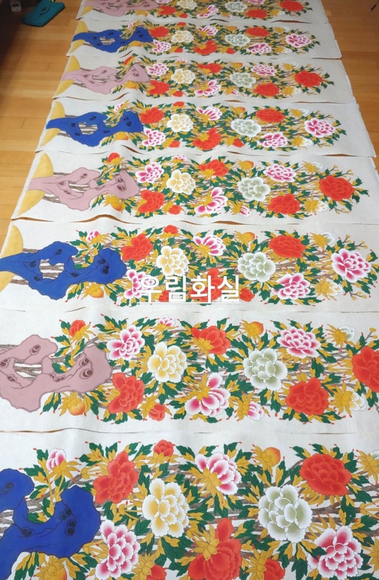 궁모란도 모란도병풍 조선궁궐그림 박태숙민화 공모전준비 조선시대그림 동대문민화 중랑구민화 서초동민화 교대역민화 서초구민화 강남취미 ...