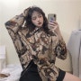 [ 예요 YEYO ] 레트로 에스닉 스트릿 패션 일러스트 쉬폰 셔츠