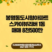 봉명동도시형아파트 스카이뷰리버 1동 매매
