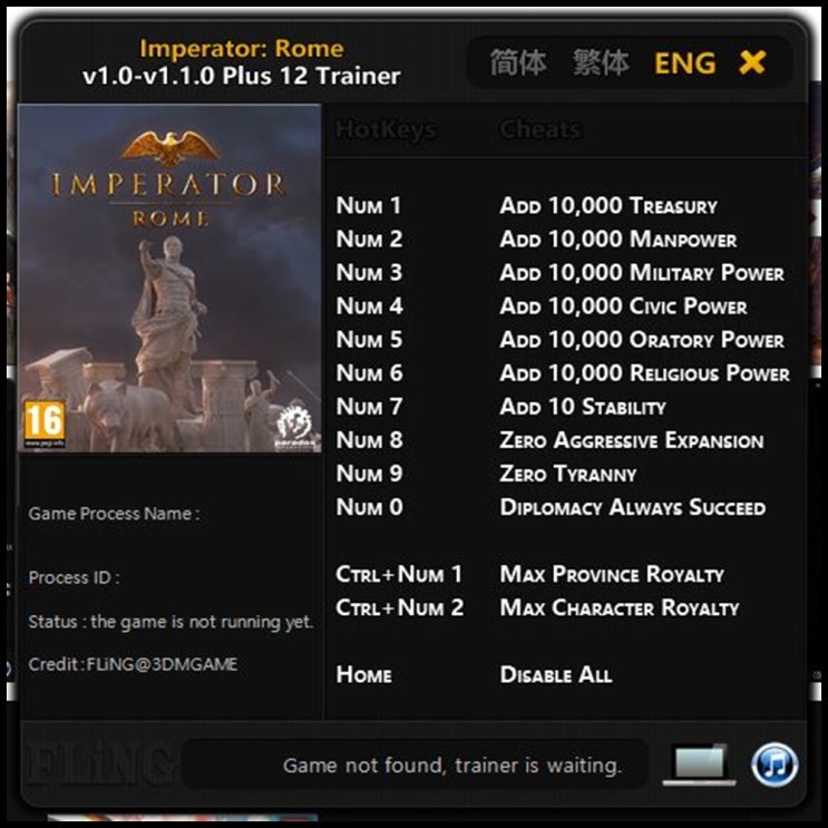 19-06-27 임페라토르 로마 트레이너 v1.0-v1.1.0 +12 (Imperator.Rome Trainer v1.0-v1 ...