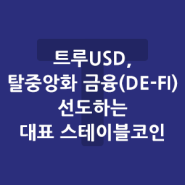 트루USD, 탈중앙화 금융(De-fi)을 선도하는 대표 스테이블코인