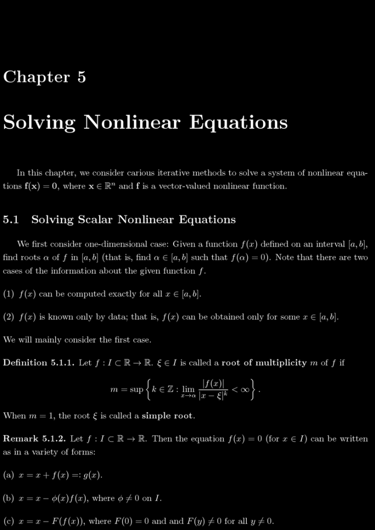 [수치해석학] Chapter 5. Solving Nonlinear Equations : 네이버 블로그