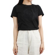 [몽클레어]19 F/W 몽클레어 여성 프론트 엠보 로고 반팔 티셔츠(블랙) 80918 00 999