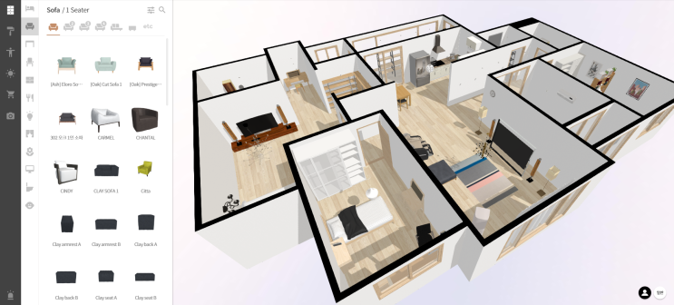 웹 기반 가상 인테리어 시뮬레이션, 3D 홈 디자인 (3D Home Design) : 네이버 블로그