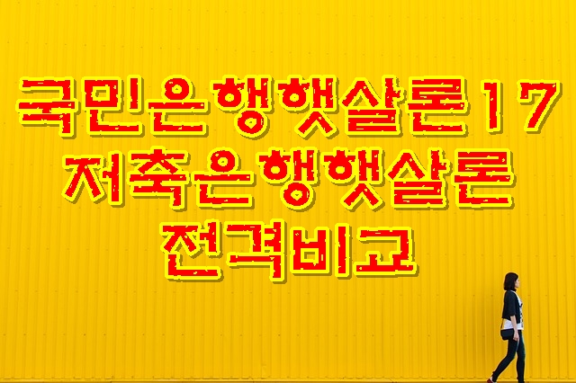 국민은행 햇살론17과 저축은행 햇살론 비교