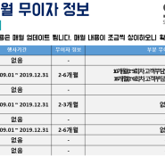 [신용카드] '19년 카드결제(인증/수기) 10월 무이자 할부정책 안내