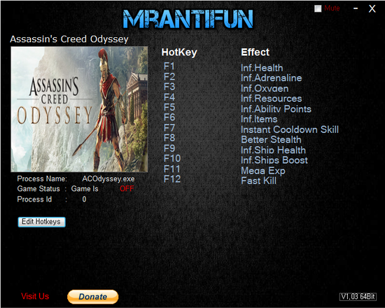 어쌔신 크리드 오디세이 트레이너 Assassin S Creed Odyssey V1 1 3 12 Trainer Mrantifun 네이버 블로그 - roblox ninja assassin traner mrantifun