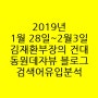 2019년 1월 28일~2월 3일 김재환부장의 동원데자뷰블로그 검색어 주간유입분석