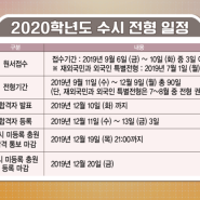 2020학년도 수시 전형 일정