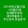 2019년02월25일~03월03일 김재환부장의 네이버블로그 검색유입분석 주간브리핑