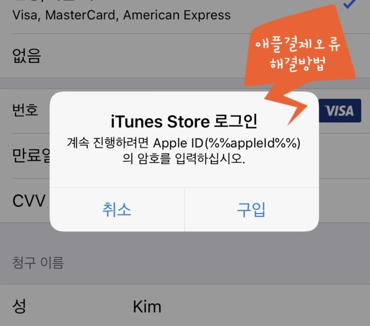 아이폰 앱스토어 신용카드 결제오류 해결방법 :: Apple ID(%%appleid%%)의 암호를 입력하십시오 ? : 네이버 블로그