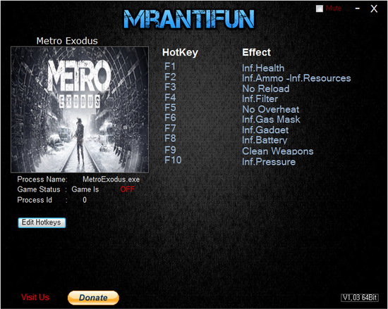 메트로: 엑소더스 트레이너 - Metro Exodus v1.0.0.2 +11 Trainer [MrAntiFun] : 네이버 블로그