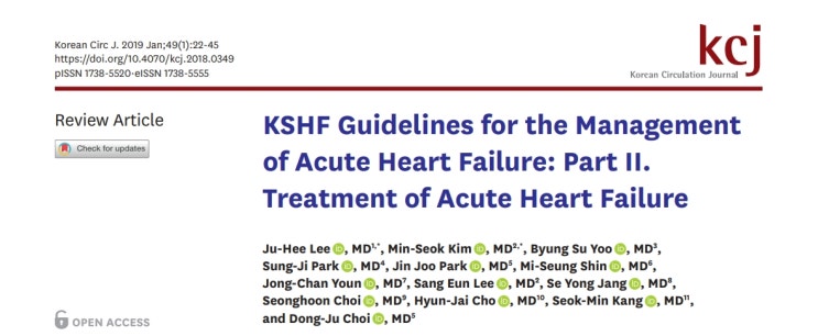 KSHF Guidelines for the Management of Acute Heart Failure: Part II ...