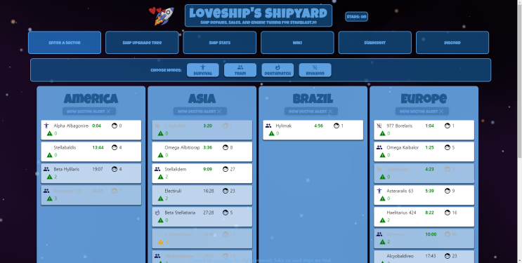 Loveship's Shipyard - Ship Repairs and Engine Tuning for Starblast.io