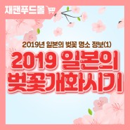 2019년 일본 벚꽃 개화시기와 개화명소알려드려요~~[재팬푸드몰]