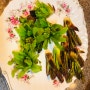 봄에만 먹을 수 있는 향긋한 두릅과 머위꽃 튀김(봄철 별미)