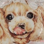 강아지 얼굴 초상화 도자기그릇