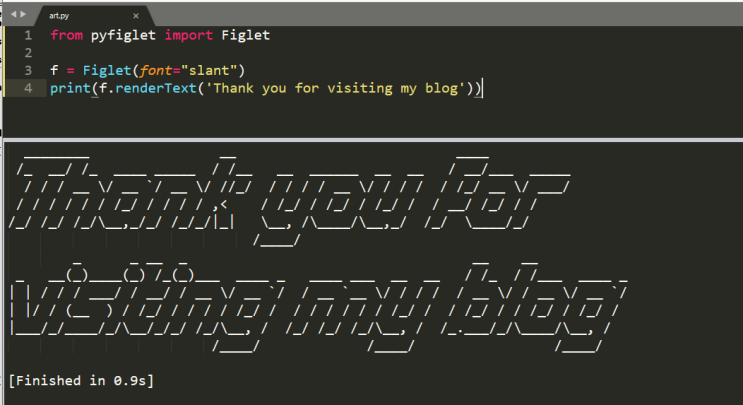 [Python] 파이썬 pyfiglet로 시각적 아스키 아트 표현 : 네이버 블로그