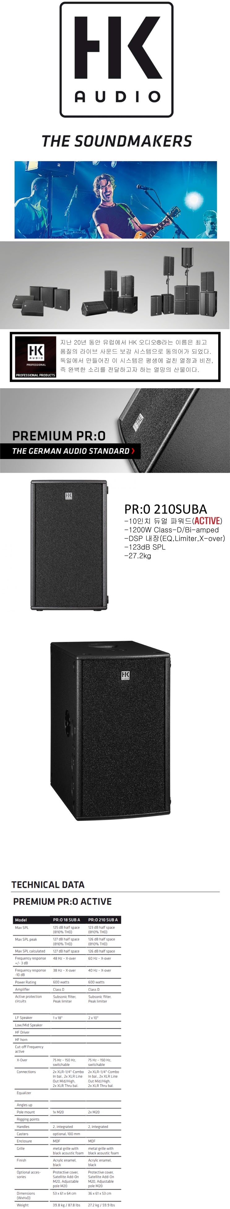 HK AUDIO PRO 210 SUB A / PR:O 210 SUB A 파워드 서브우퍼 HK 전문점 : 네이버 블로그