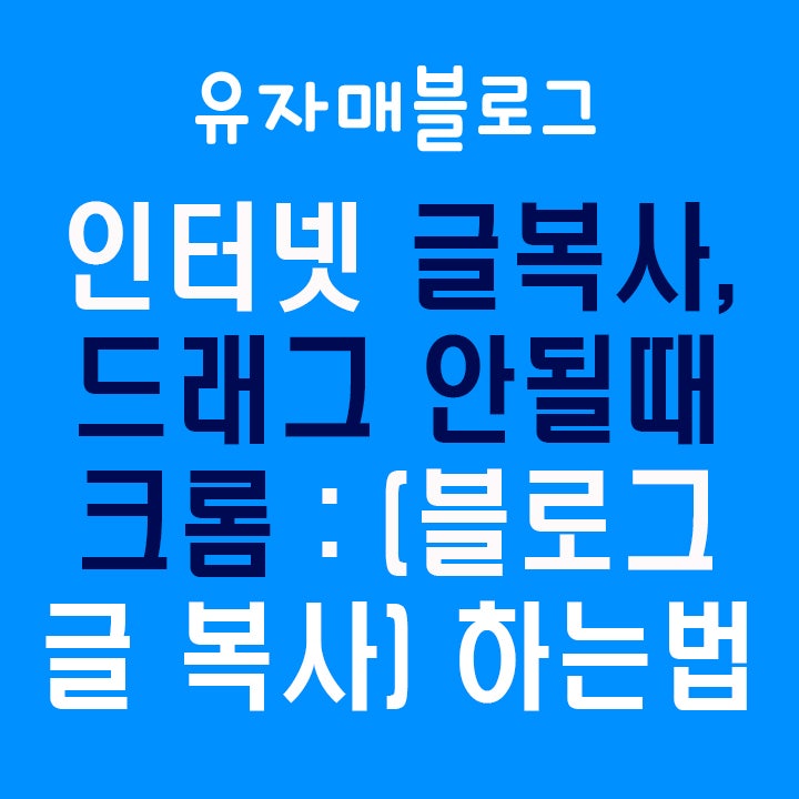 인터넷 블로그 글 복사(드래그) 하는방법 : 크롬 : 네이버 블로그