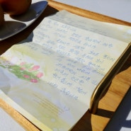 고흥펜션 나로베어하우스에 도착한 단감과 편지