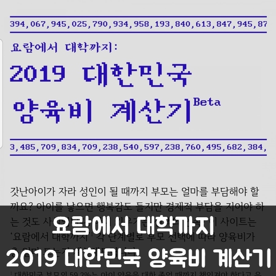 2019 대한민국 양육비 계산기 - 한눈에 보는 25년치 육아일기 : 네이버 블로그