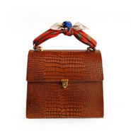 Mini Tote Bag 01 Croc Brown