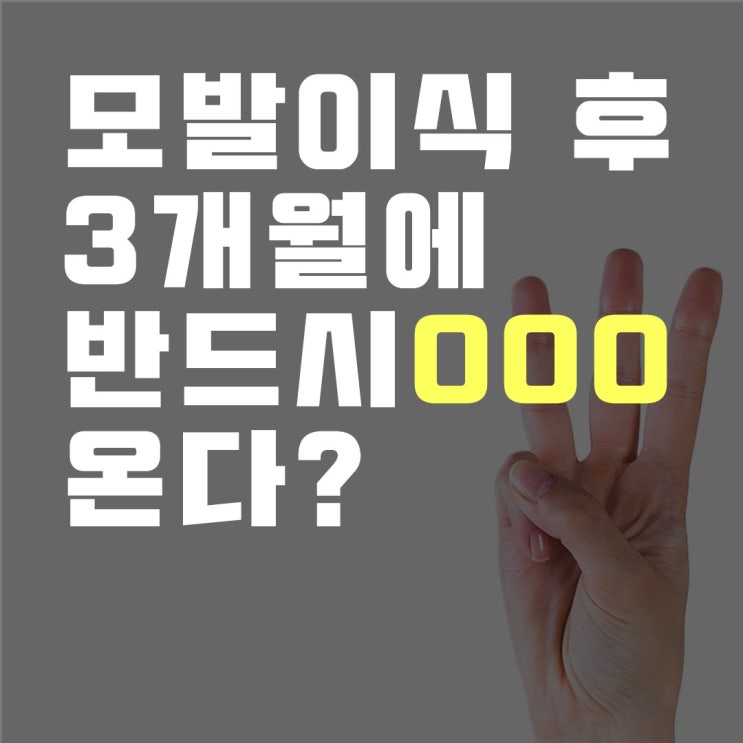 모발이식 3개월 반드시 000가 옵니다 : 네이버 블로그