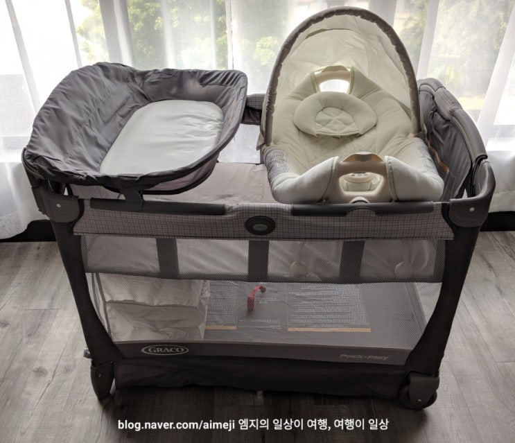 #육아템 - 아기침대 Graco Pack'n Play 그라코 팩앤플레이 Cuddle Cove + 매트리스 커버 20190727 : 네이버 블로그