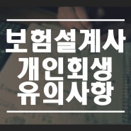 보험설계사 - 개인회생 신청 시 유의할 사항과 알아야 할 것 정리