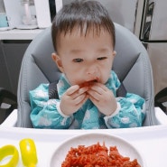 11개월아기 아이주도이유식,간식 쇠고기비트토마토파스타. 마켓컬리 나트륨제로 푸실리♡