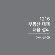 1216 부동산 정책,대책 - 간단정리 - 신소장