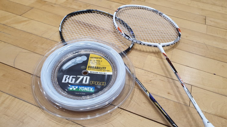 YONEX BADMINTON STRING BG70PRO(홀딩감을 좋아하는 파워히터들을 위한 배드민턴 스트링, 요넥스 BG70 ...