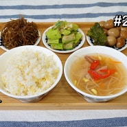 주간밥상 삼시세끼 식비절약 일주일식단 #21 우엉조림, 양배추계란샌드위치
