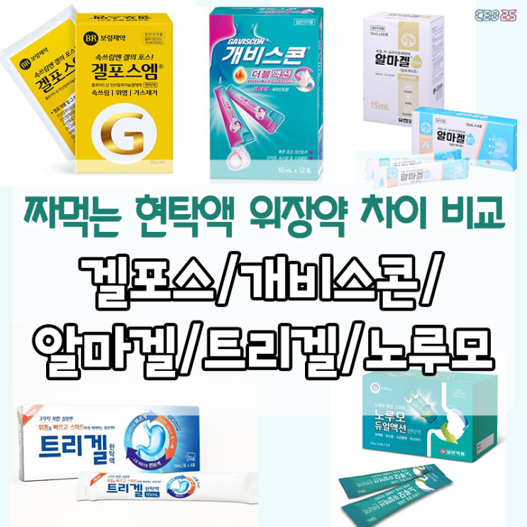 짜먹는위장약 종류, 겔포스/개비스콘/알마겔/트리겔/노루모 효능 : 네이버 블로그