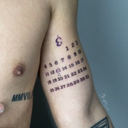 [묘한타투]단 한사람을 위한 감성 타투, 컬러 레터링 달력타투 color tattoo