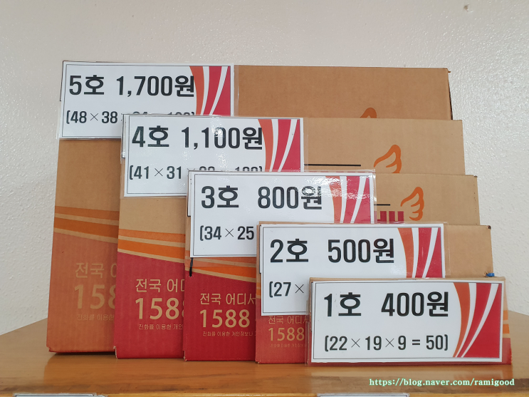 우체국 소포 박스 크기와 가격 참고하세요 : 네이버 블로그