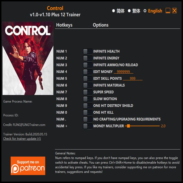 200516-컨트롤 트레이너 (Control Trainer v1.0-v1.10 +12)3DM : 네이버 블로그