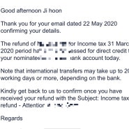 2020 뉴질랜드 택스리펀 완료 IRD tax return
